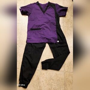 Kaizen Purple and Black Scrub Set